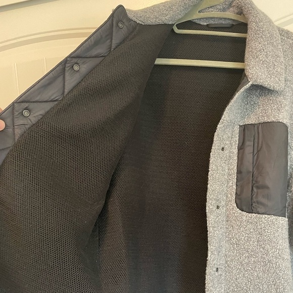 Lululemon Lab Sherpa Ru Jacket grey black size 12 button down - Picture 6 of 8